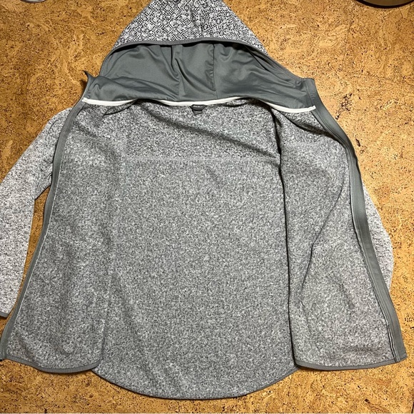 Eddie Bauer Women’s Heathered Gray Hooded Zip Up Knit Fleece Jacket Sz 2XL - Picture 8 of 15